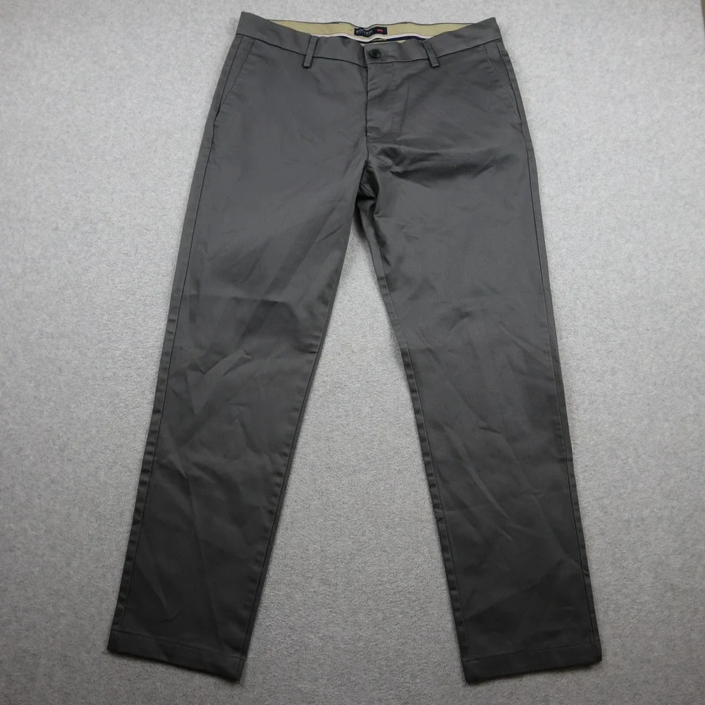 Dockers Slim Fit Pants Mens 35x30 Gray Signature Khaki Flex Comfort Chinos